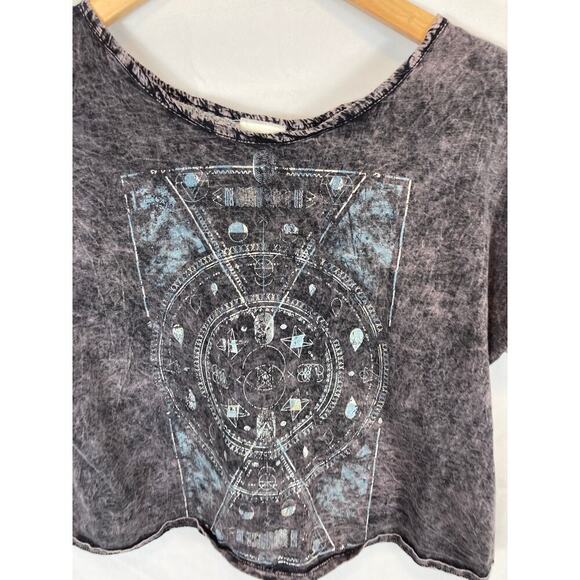 Daytrip Buckle Celestial Crop tshirt Burnout Grey Size Small - Picture 3 of 8